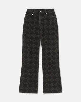 Raiden - Printed Bootcut Jeans - Diamond Check Black