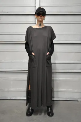 Rise Kaftan - Charcoal Slub
