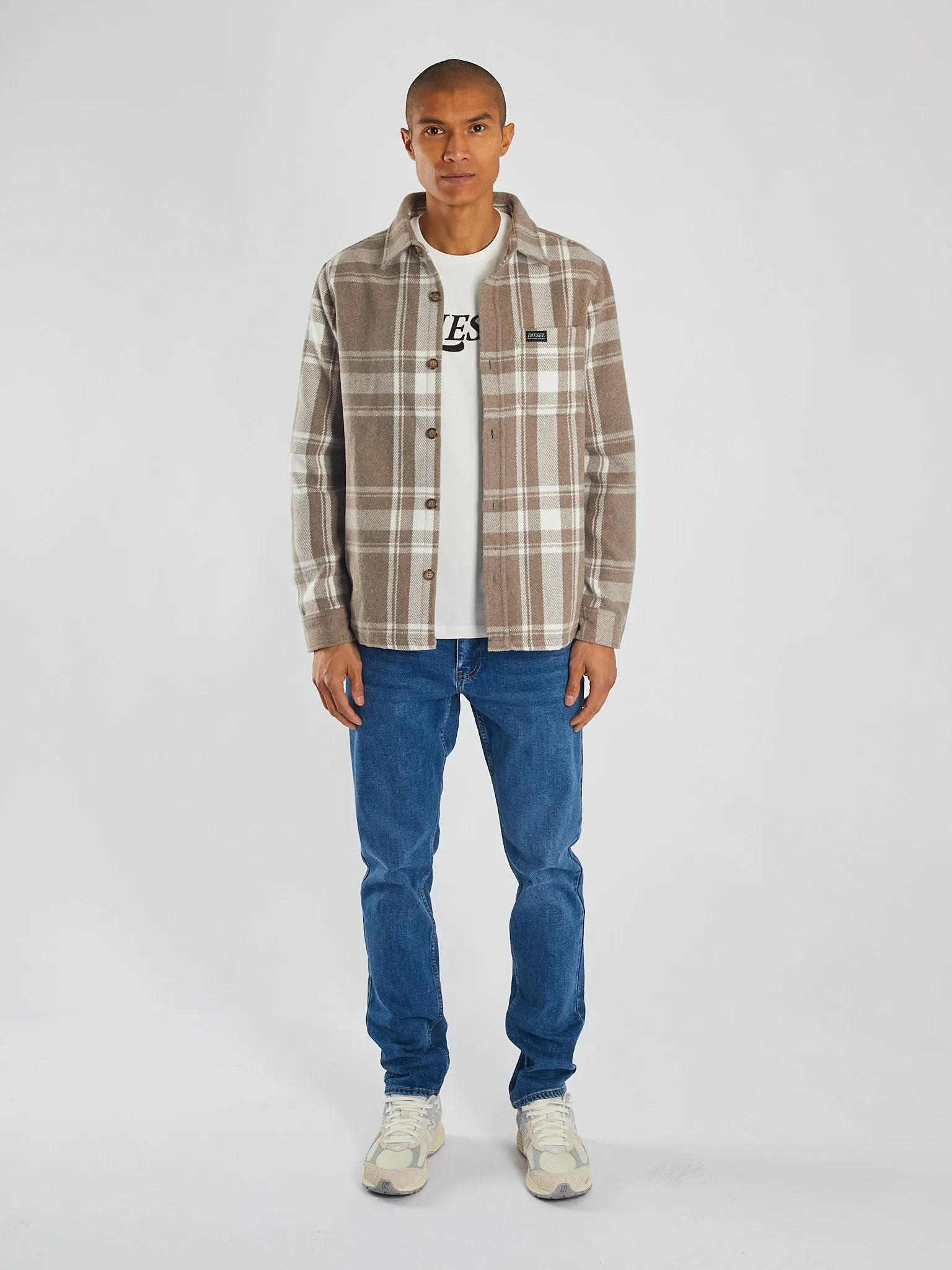 Sanford Overshirt Stone Biscuit Check