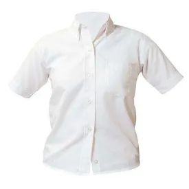 Short Sleeve Girls Oxford BloUSes With Button Down Collar