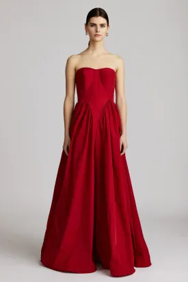 Sweetheart Taffeta Gown - Crimson