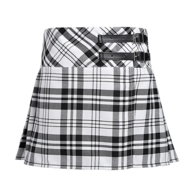 Tartan Dual Buckle Skirt