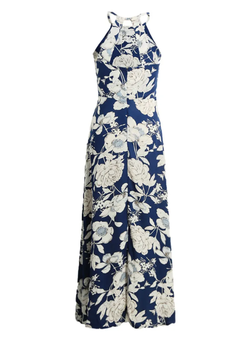 TastyHottie - Halter Neck Floral Print Sleeveless Summer Dress
