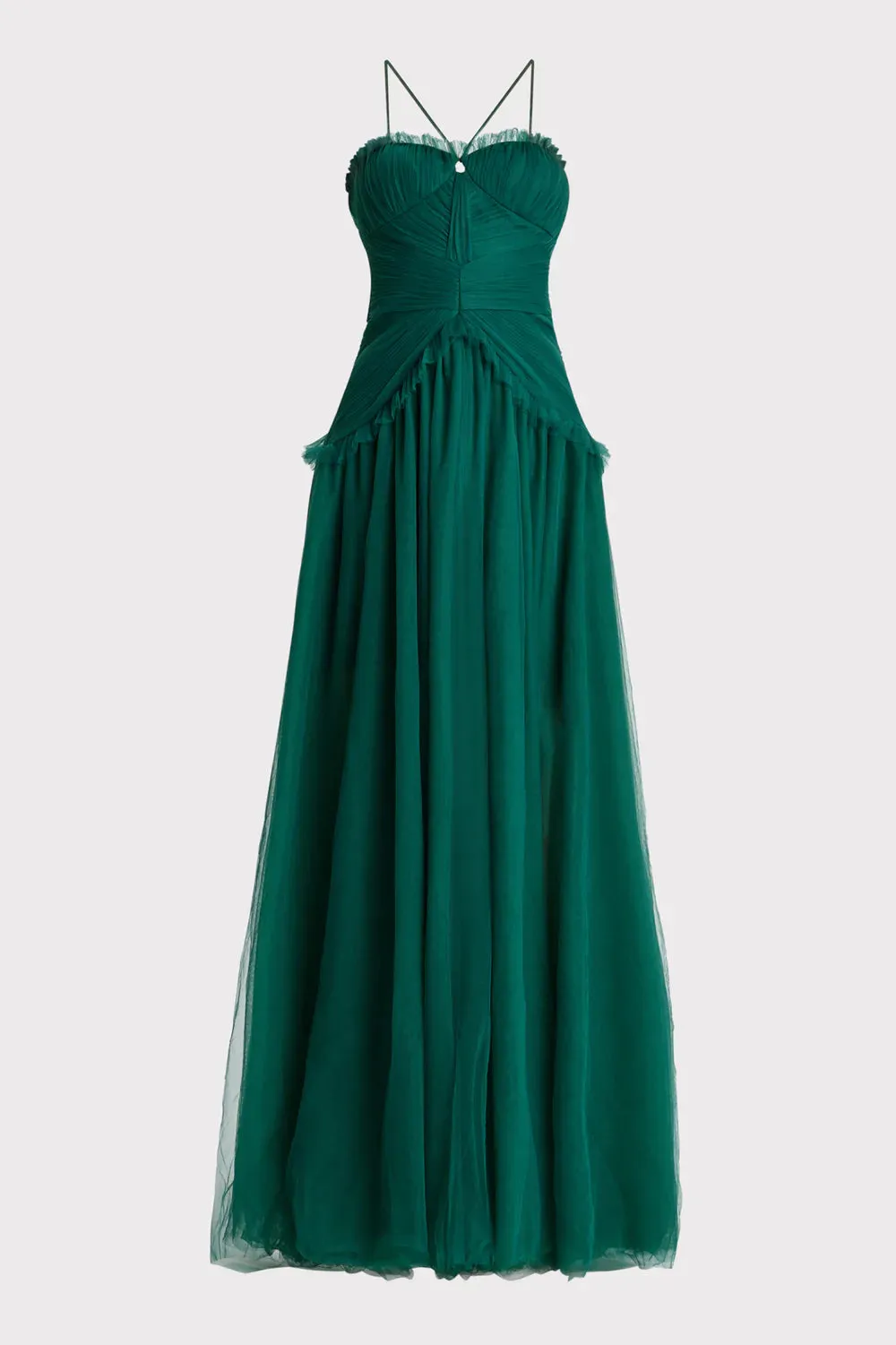 Two Tiered Tulle Gown - Green