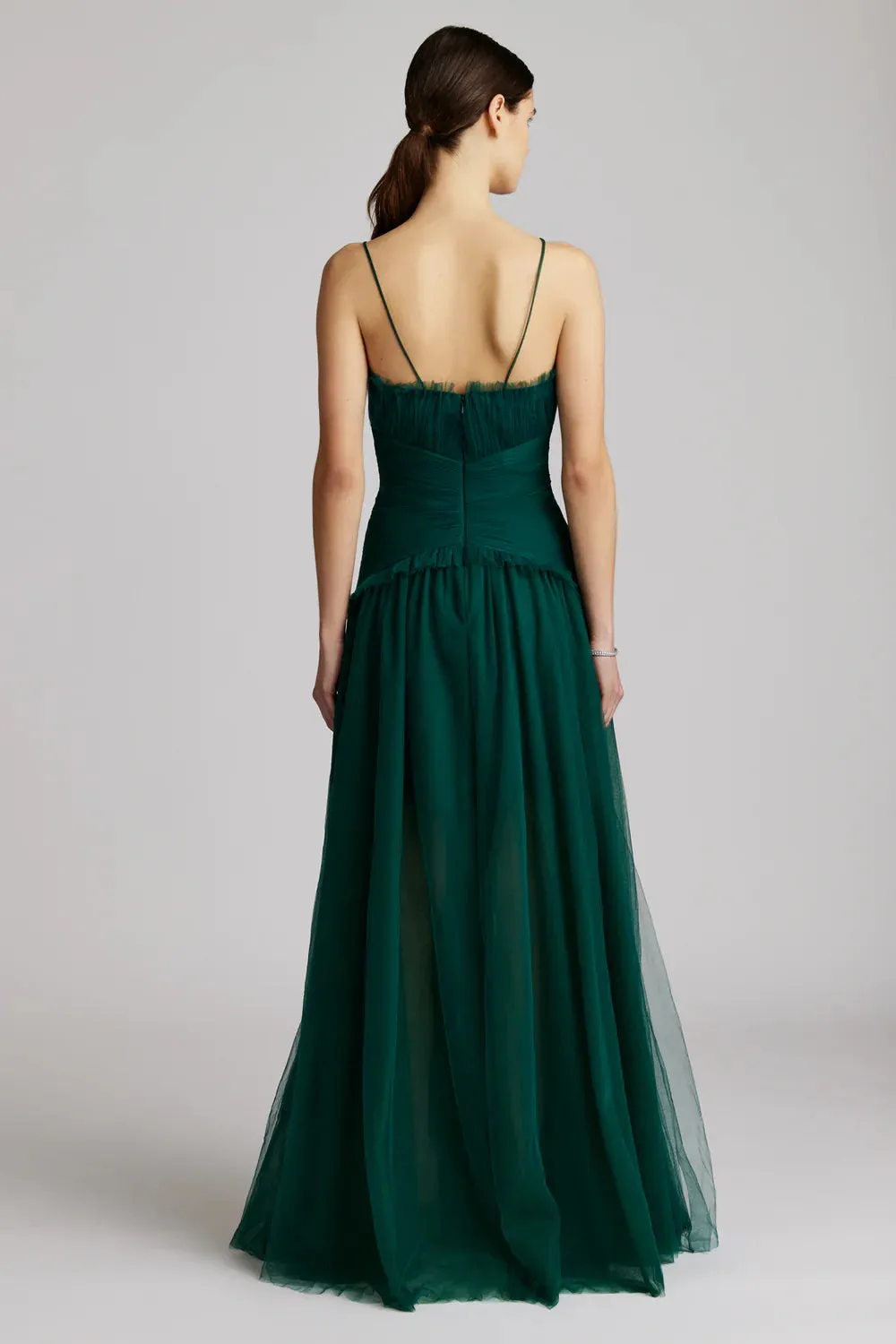 Two Tiered Tulle Gown - Green