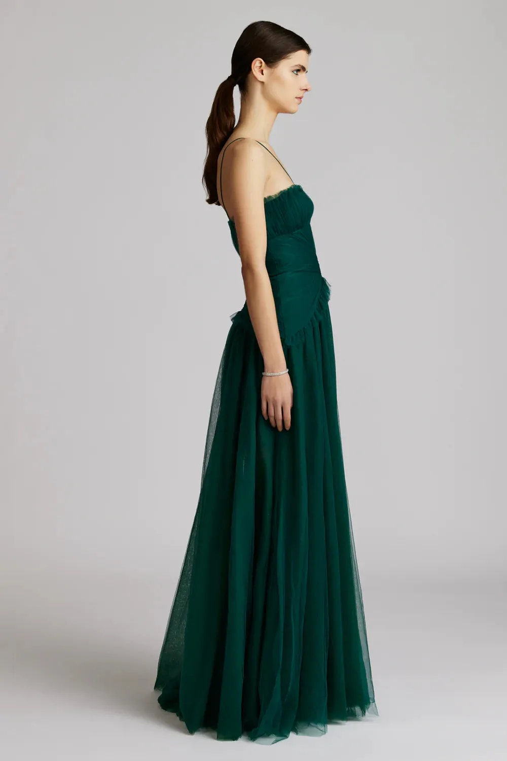 Two Tiered Tulle Gown - Green