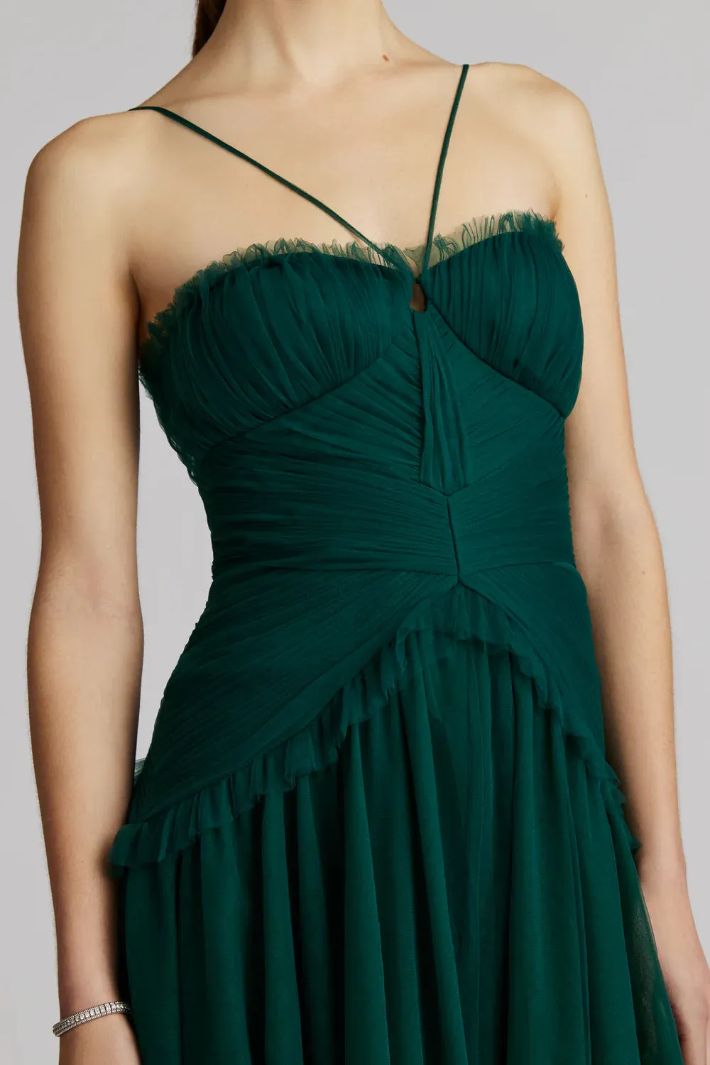 Two Tiered Tulle Gown - Green