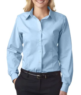ultraclub ladies' easy-care broadcloth - light blue (2xl)