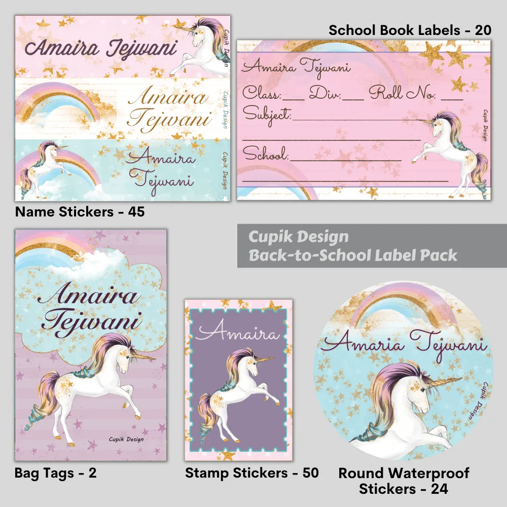 Unicorn - Back To School Label Pack