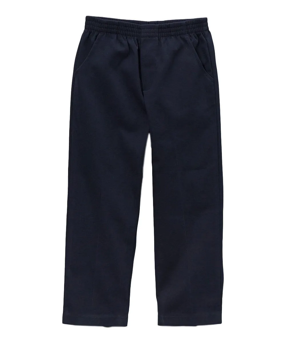unik Boy's Black Uniform All Elastic Waist Pull-on Pants 4-12