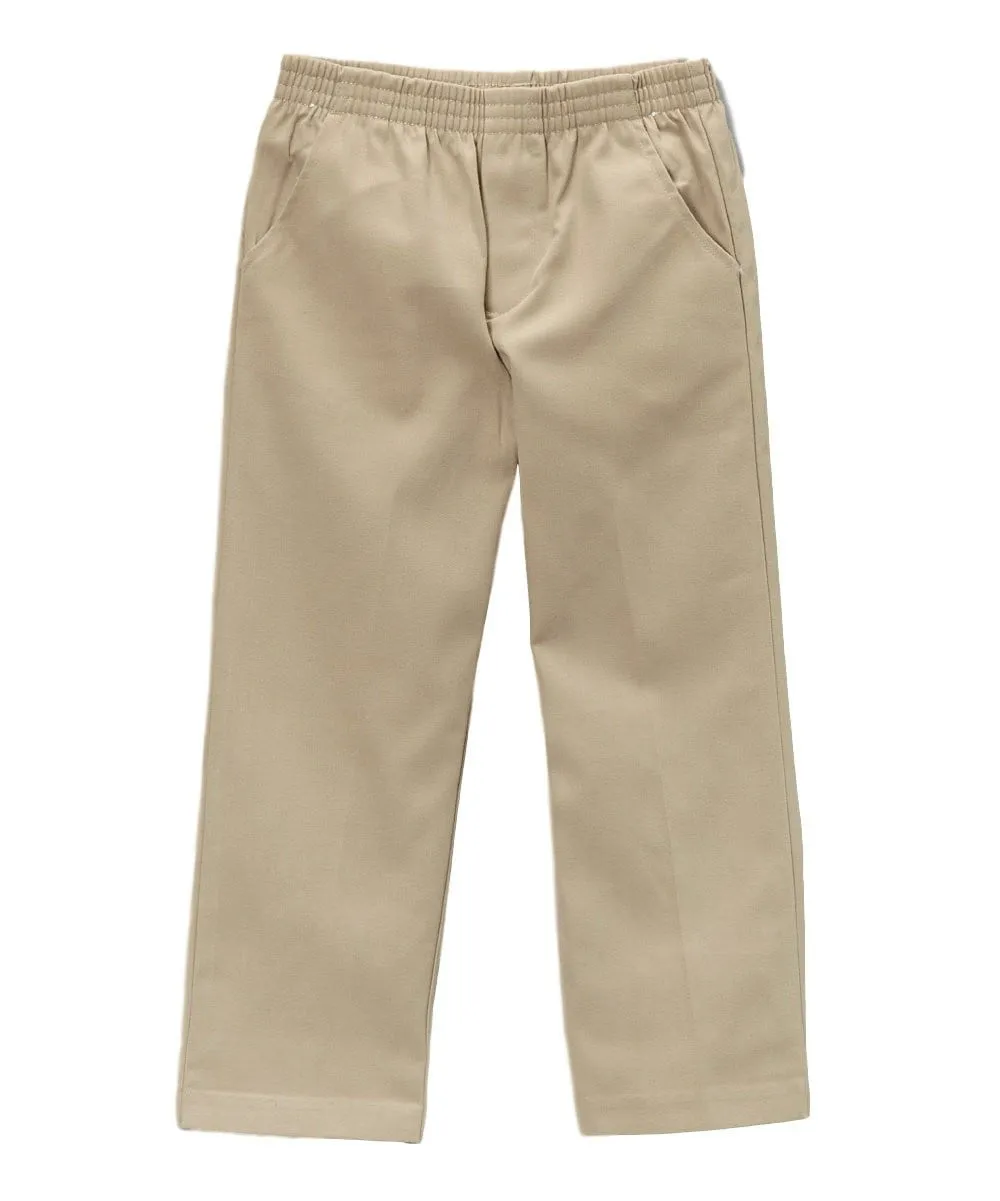 unik Boy's Black Uniform All Elastic Waist Pull-on Pants 4-12
