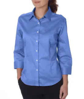 van heusen ladies' 3/4-sleeve dress twill - cobalt blue (2xl)