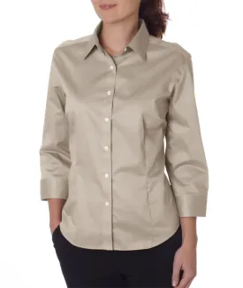 van heusen ladies' 3/4-sleeve dress twill - khaki (2xl)
