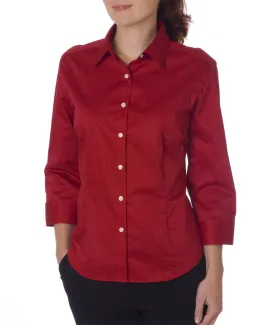 van heusen ladies' 3/4-sleeve dress twill - scarlet (2xl)