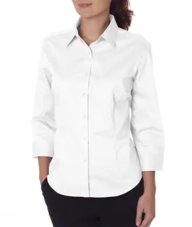 van heusen ladies' 3/4-sleeve dress twill - white (2xl)