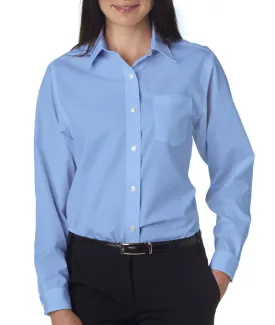 van heusen ladies' long-sleeve cotton-rich broadcloth - light blue (2xl)