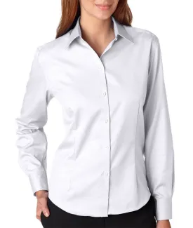 van heusen ladies' long-sleeve non-iron pinpoint oxford - white (m)