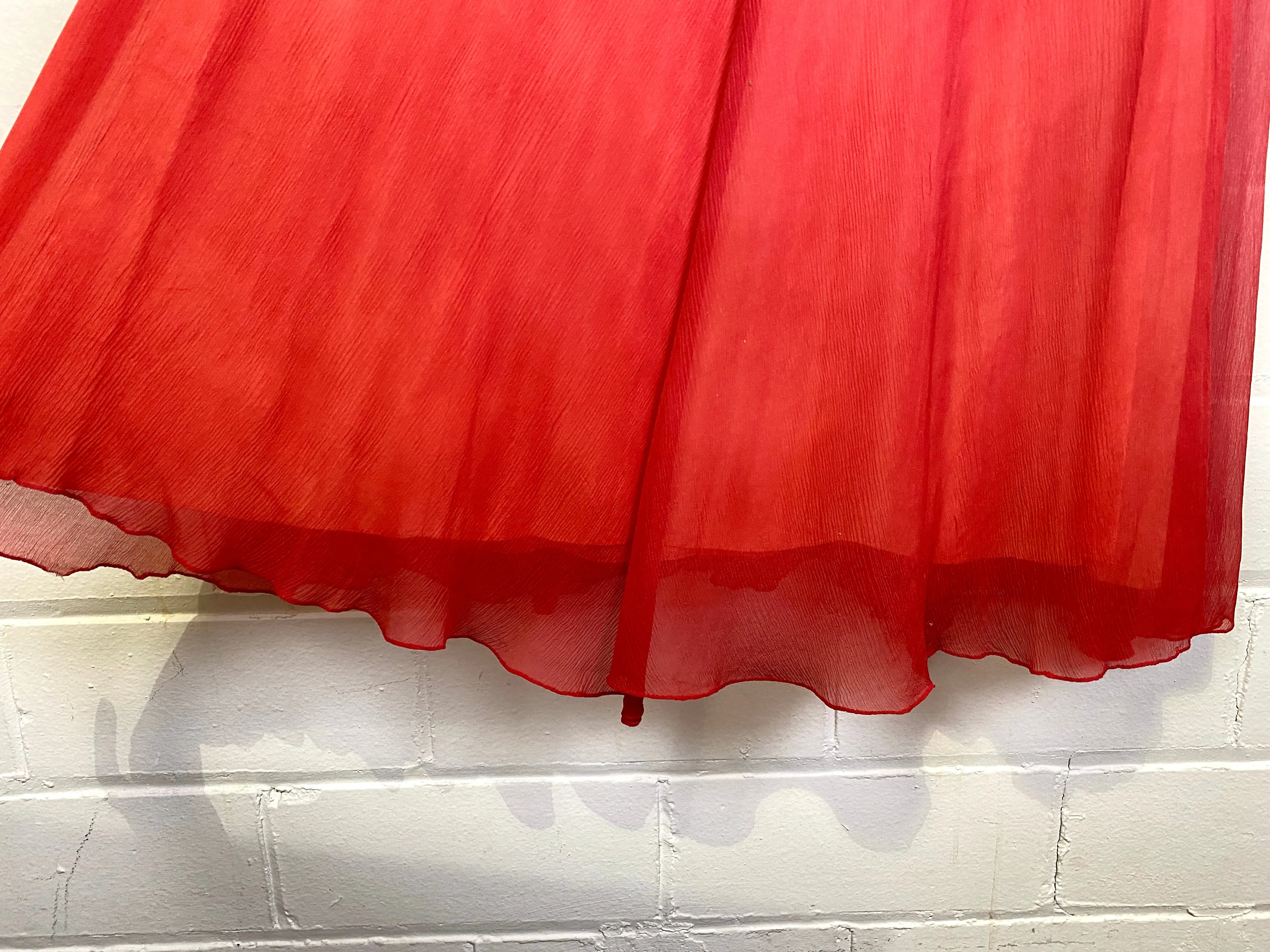 Vintage 1930s Pink Chiffon Evening Gown, Medium