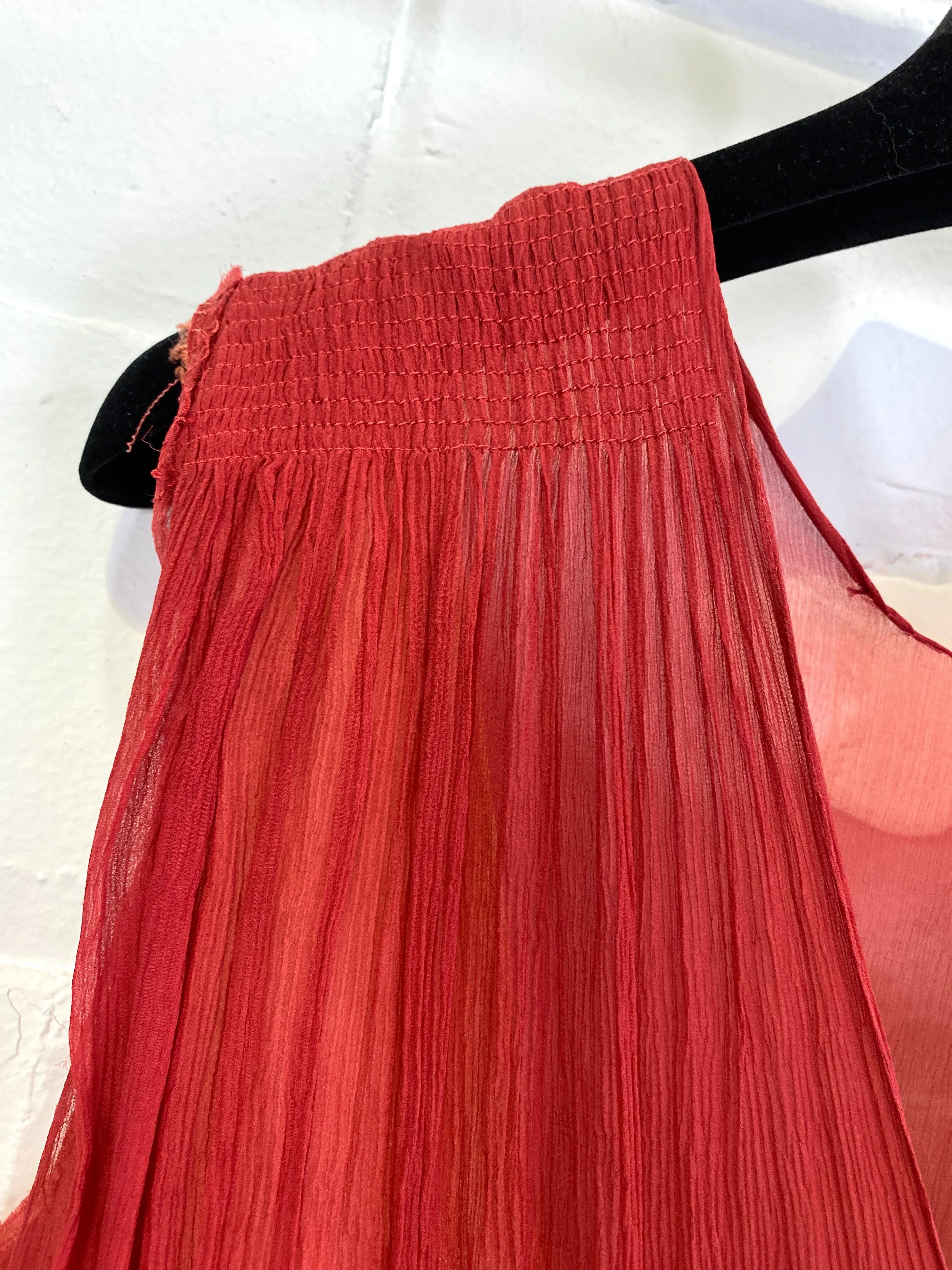 Vintage 1930s Pink Chiffon Evening Gown, Medium