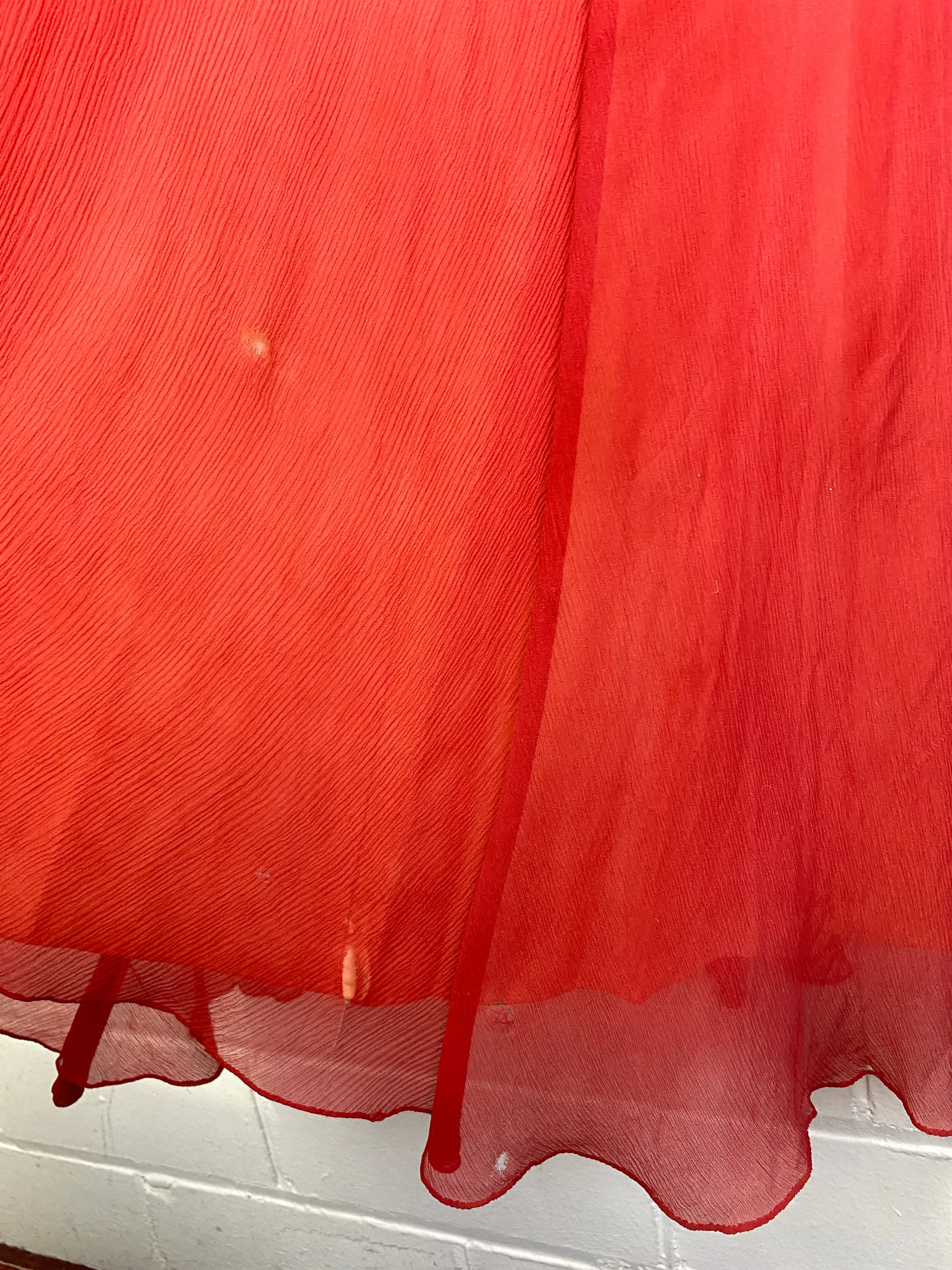 Vintage 1930s Pink Chiffon Evening Gown, Medium