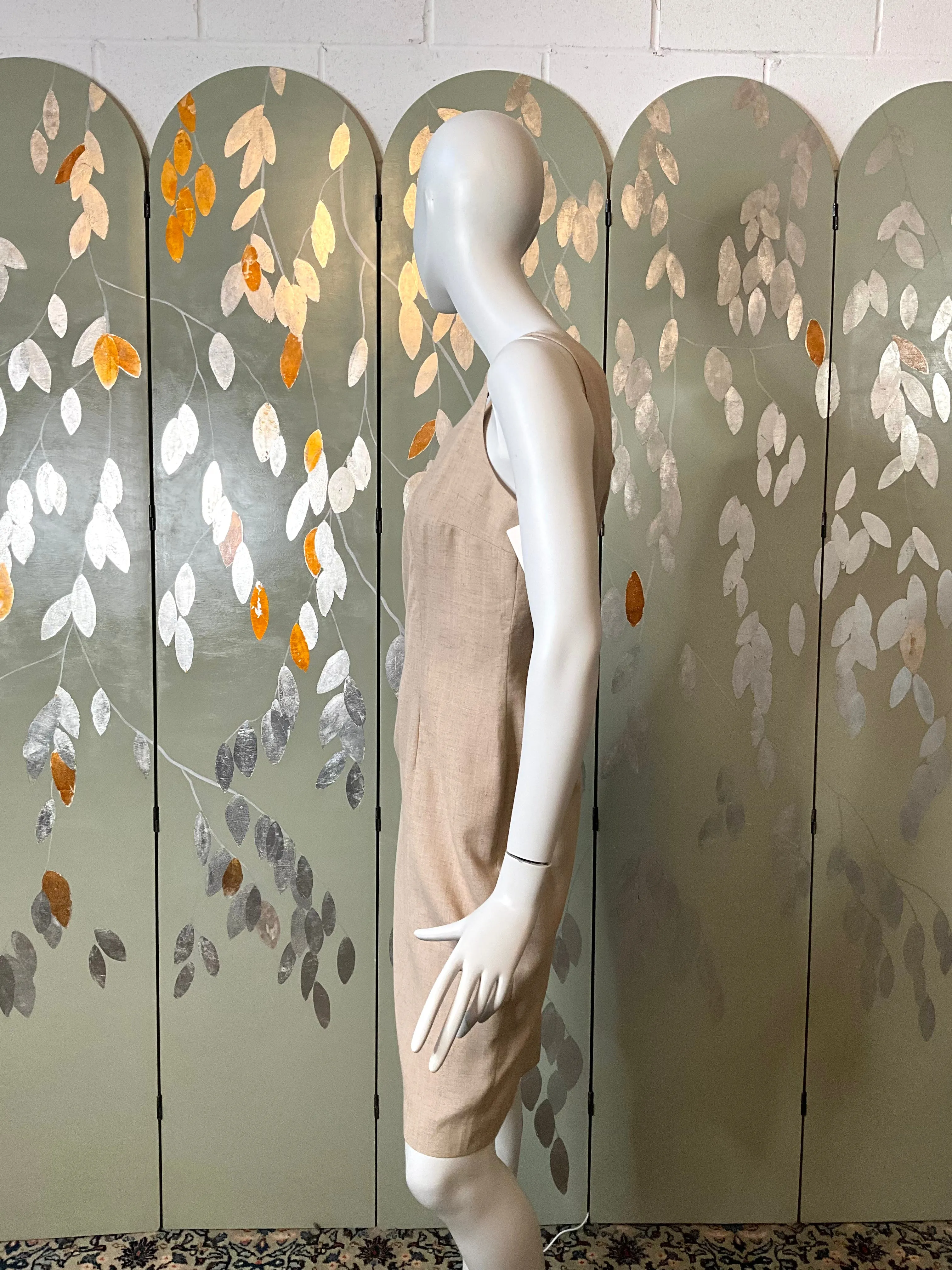 Vintage 1990s Deadstock Minimalist Oatmeal Dress, Medium