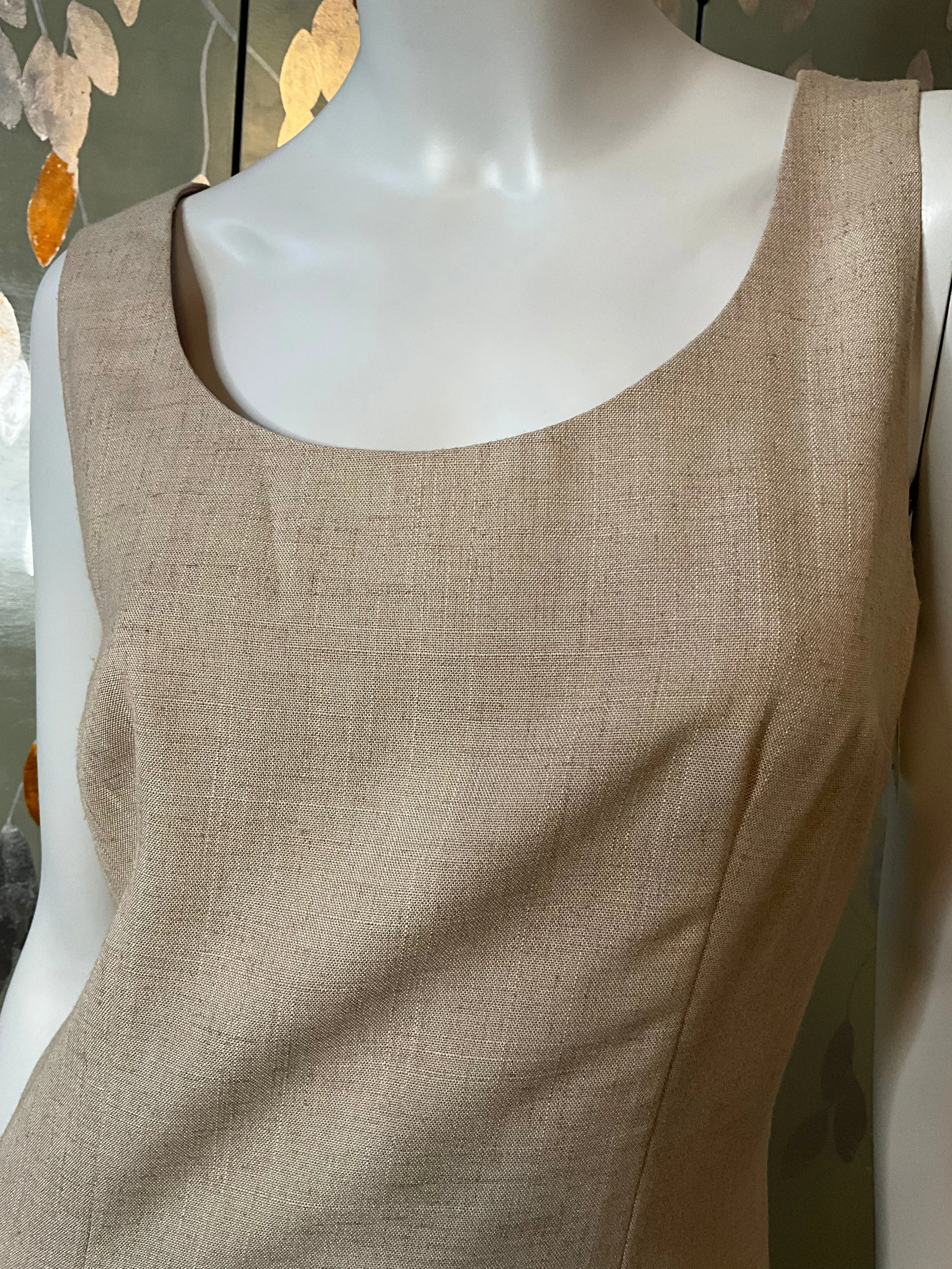 Vintage 1990s Deadstock Minimalist Oatmeal Dress, Medium