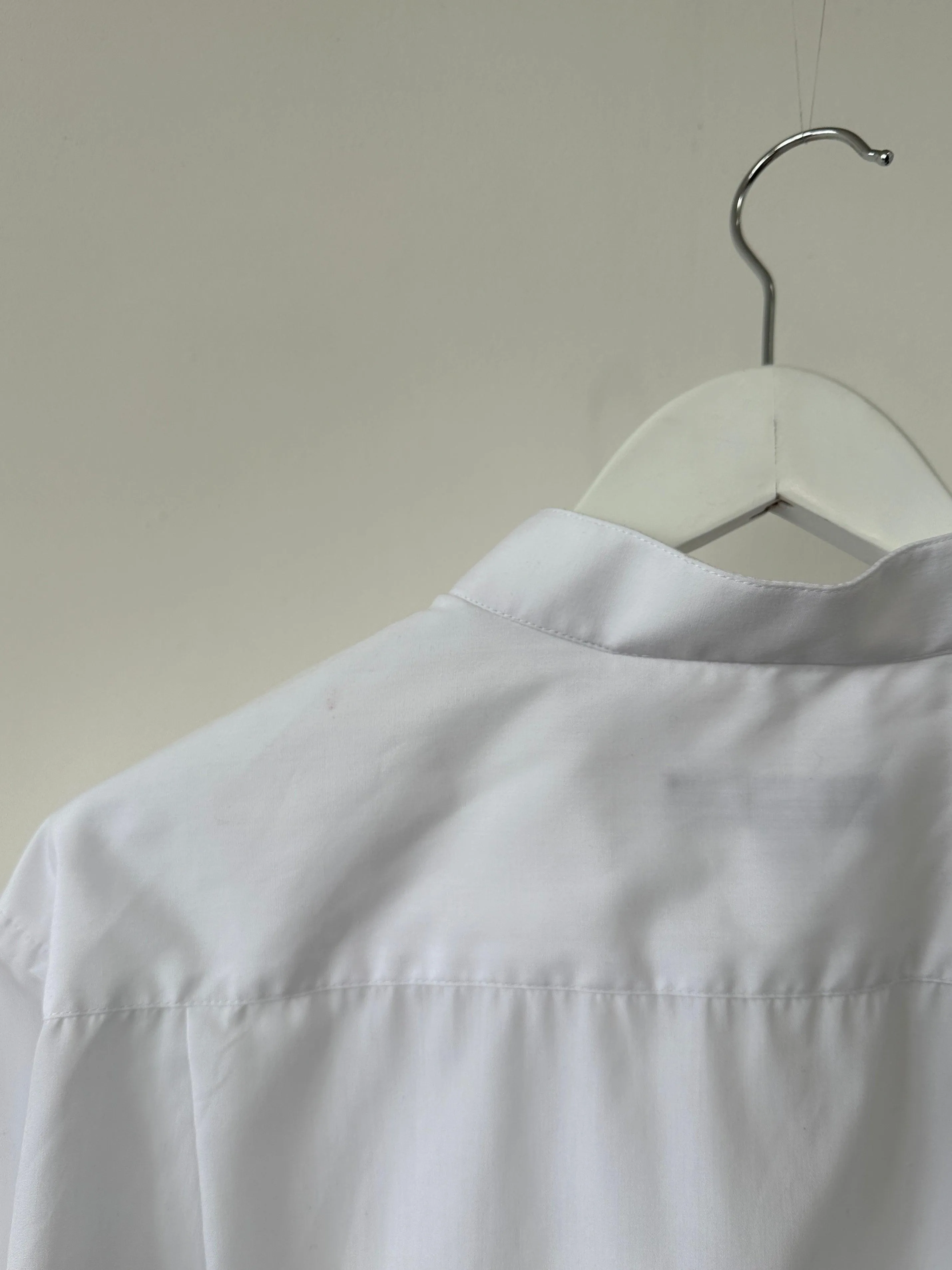 Vintage Cotton Pleated Wing Collar Dress Shirt - XL/XXL