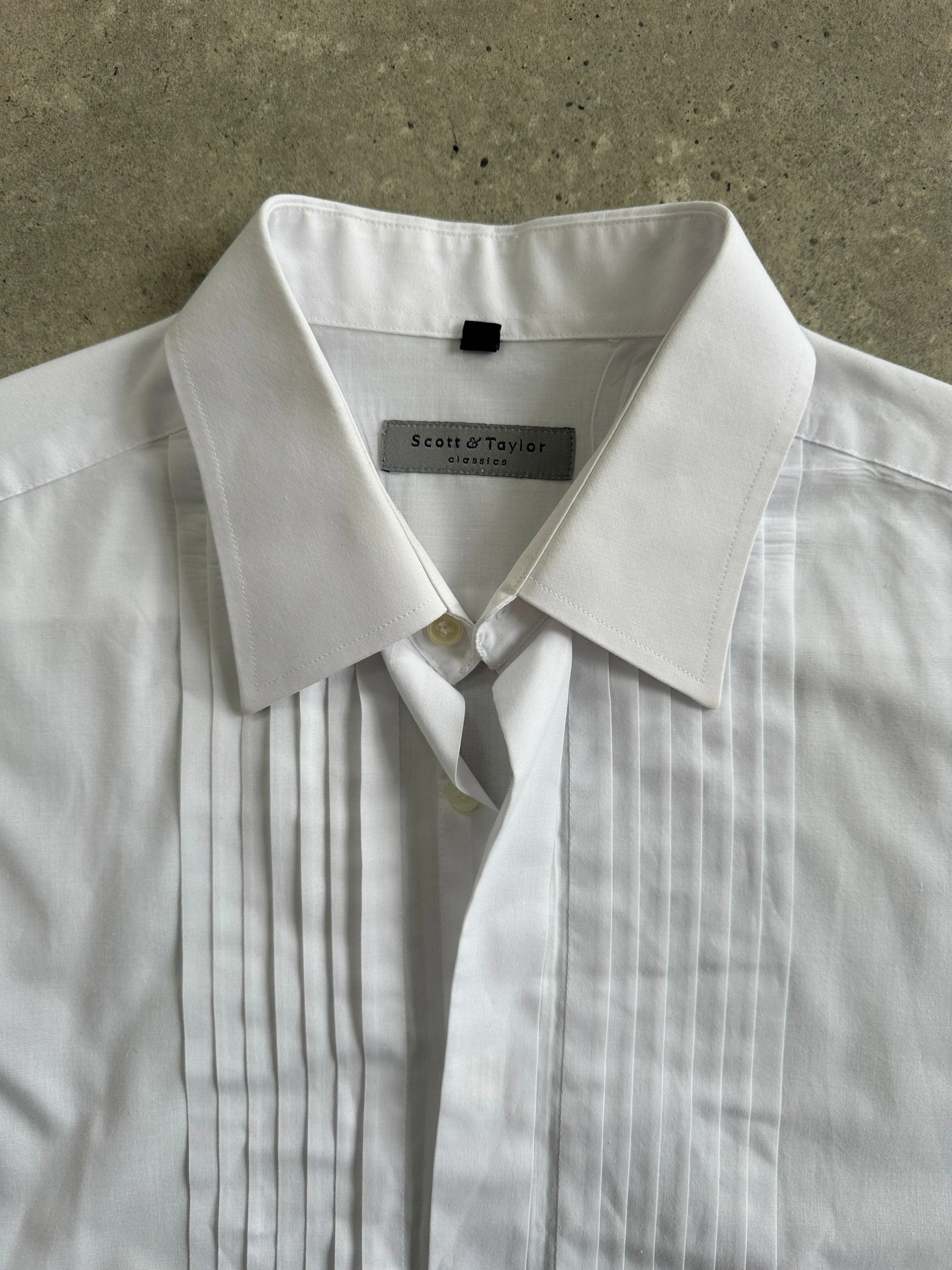 Vintage Pleated Tuxedo Dress Shirt - XL/XXL