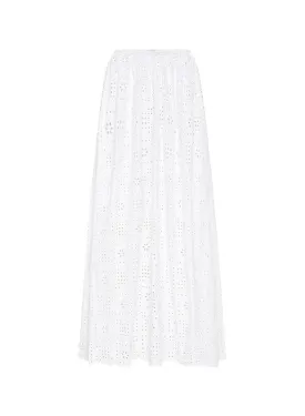 White Crochet Broderie Skirt