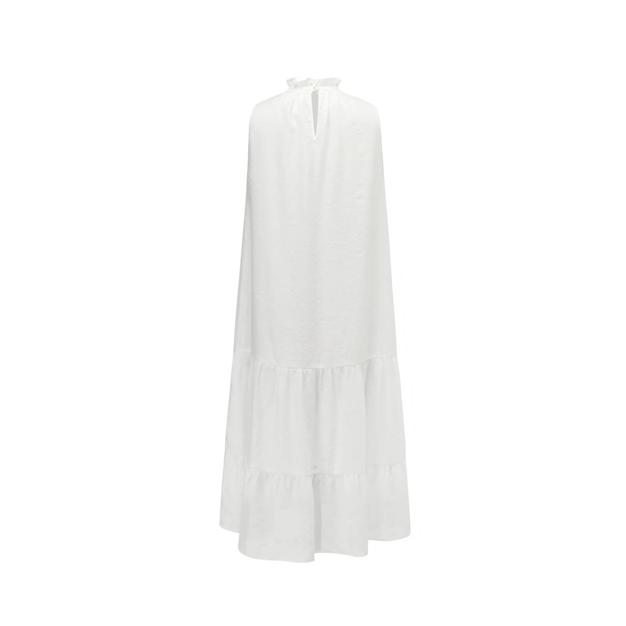White Crushed Floral Sleeveless Wood Earring Dress