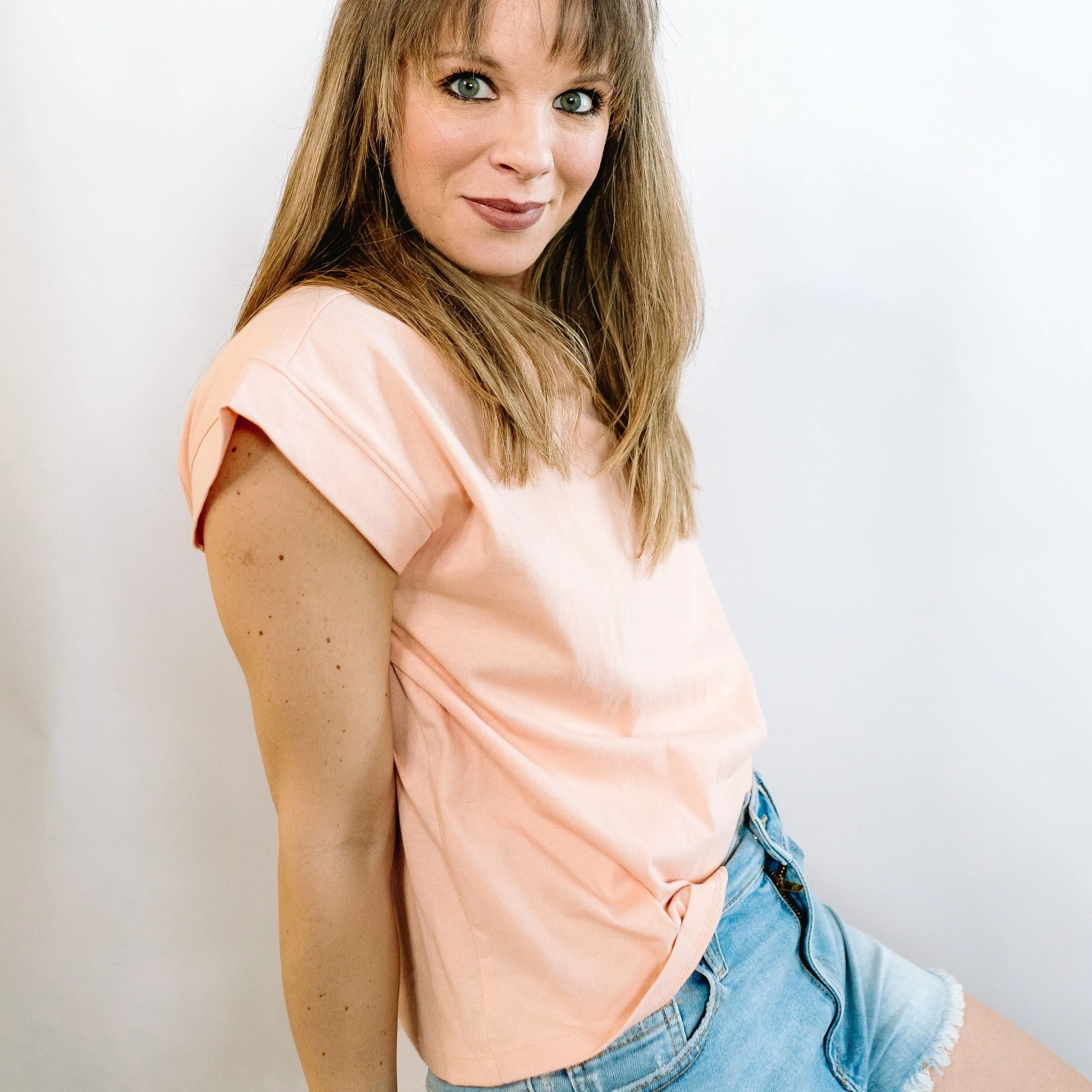 With Flare Basics Wide Arm Tee