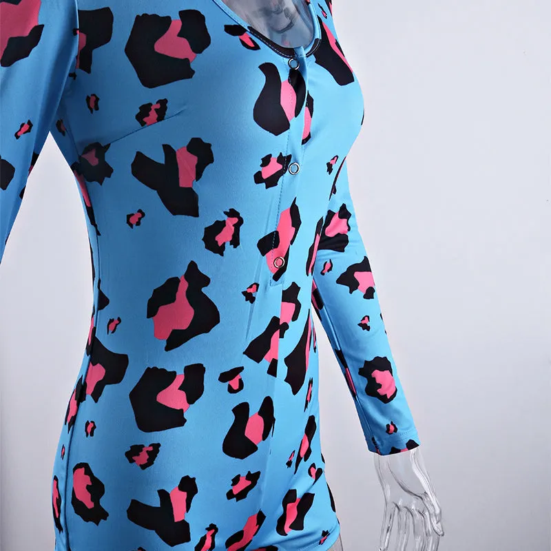 Women Long Sleeve Short Sleepwear Onesie
