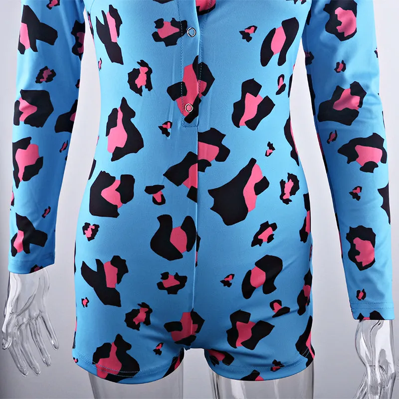 Women Long Sleeve Short Sleepwear Onesie