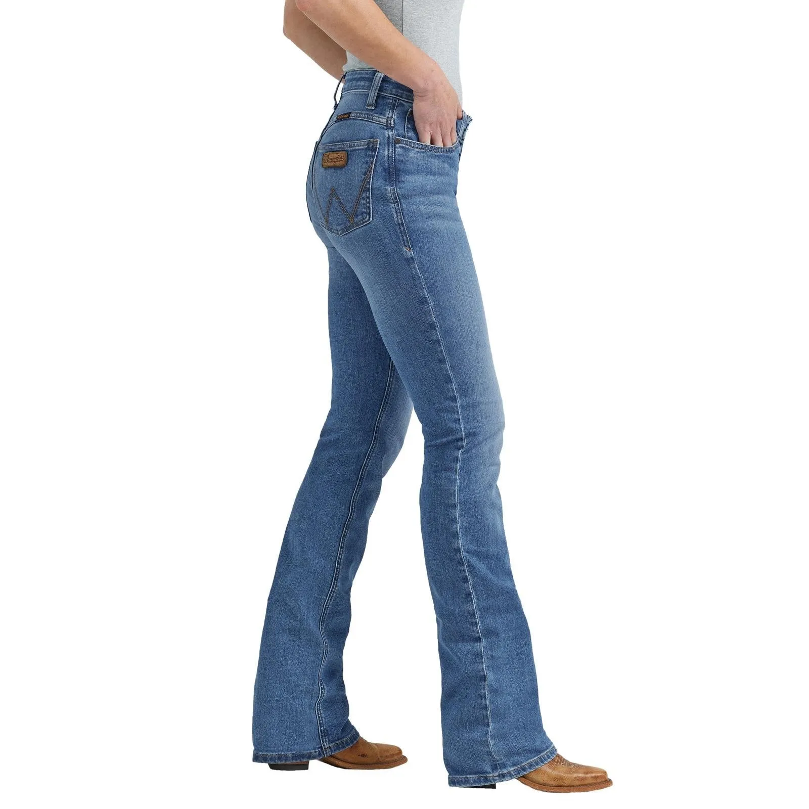 Wrangler Ladies Willow Willow Sophia Ultimate Riding Mid Rise Bootcut Jeans